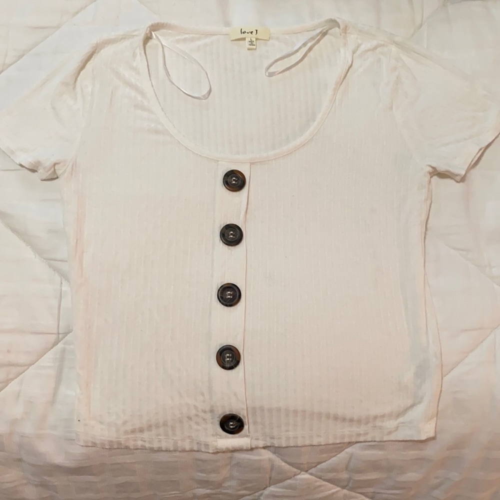 White “Love J” top